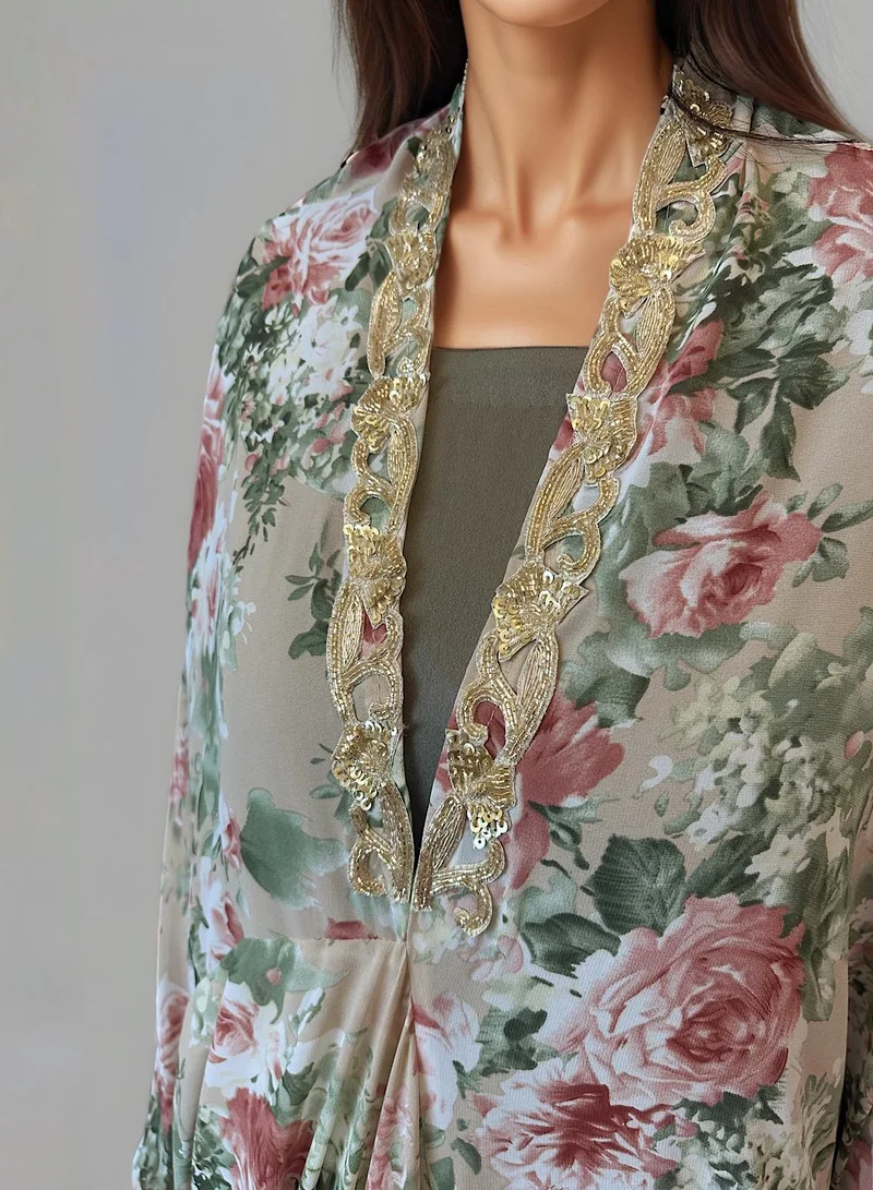 إكستاسي طقم كفتان مطبوع